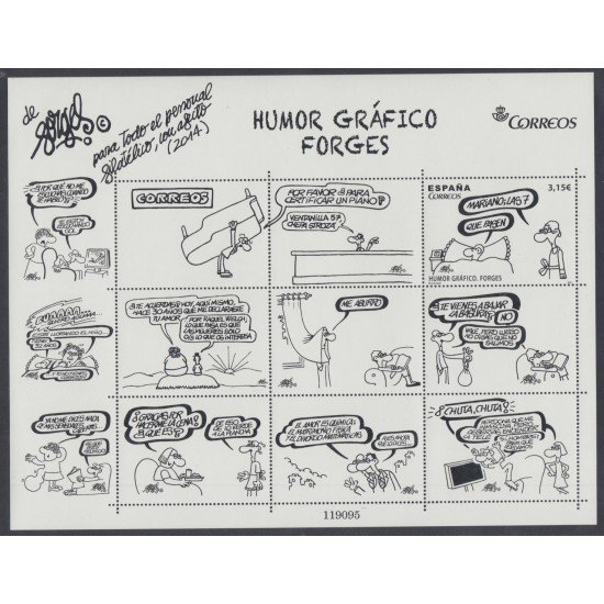 España Spain 4912 2014 Humor Gráfico Forges MNH España Spain 4912 2014 Humor Gráfico Forges MNH