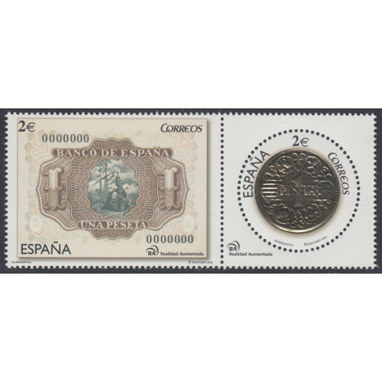 España Spain 4919/20 2014 Sellos con Realidad Aumentada Numismátitica MNH España Spain 4919/20 2014 Sellos con Realidad Aumentada Numismátitica MNH