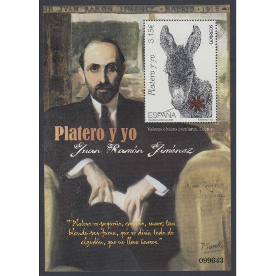 España Spain 4921 2014 Juan Ramón Jimenez Platero y yo MNH España Spain 4921 2014 Juan Ramón Jimenez Platero y yo MNH