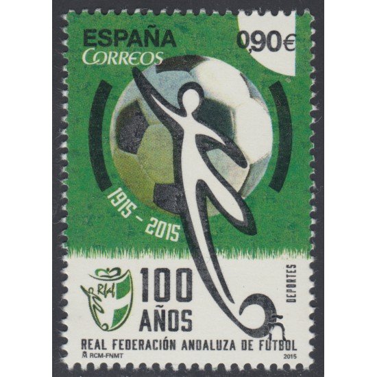 España Spain 4950 2015 Cent. Federación Andaluza Fútbol MNH España Spain 4950 2015 Cent. Federación Andaluza Fútbol MNH
