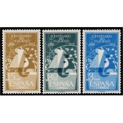 España Spain 1180/82 1955 Centenario del Telégrafo Telegraph MNH España Spain 1180/82 1955 Centenario del Telégrafo Telegraph MNH