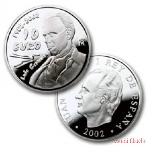 España Spain monedas Euros conmemorativos de 2002 Luis Cernuda 10 euros Plata