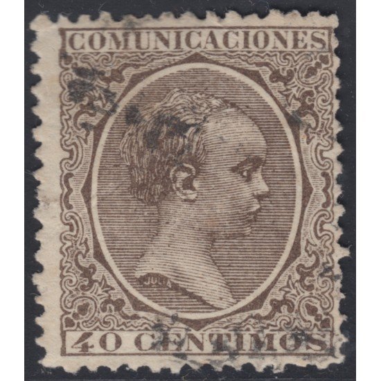 España Spain 223 1889 - 1901 Alfonso XIII Pelón Usado España Spain 223 1889 - 1901 Alfonso XIII Pelón Usado