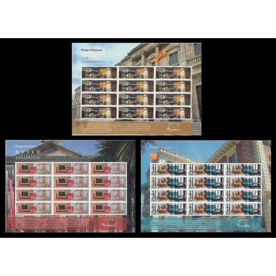 España Pliego Premium 16/18 2015 Museos Arqueológico, Thyssen y Lázaro MNH España Pliego Premium 16/18 2015 Museos Arqueológico, Thyssen y Lázaro MNH