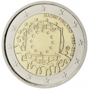 Finlandia  2015 2 € euros conmemorativos XXX Aniversario bandera