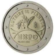 Italia 2015  2 € euros conmemorativos  Expo de Milán
