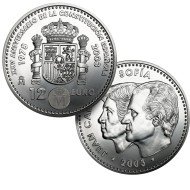 España Spain 2003 12 euros  XXV Aniv. de la Constitución Española Plata Ag