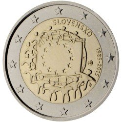 Eslovaquia 2015 2 € euros conmemorativos XXX Aniversario bandera Eslovaquia 2015 2 € euros conmemorativos XXX Aniversario bandera