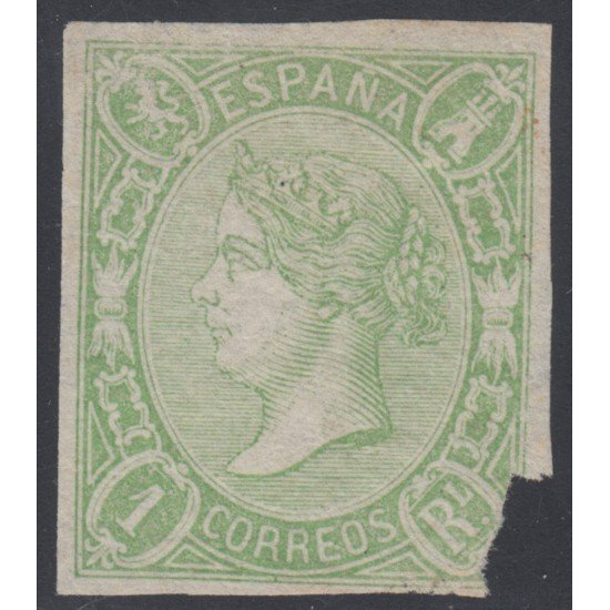 España Spain 72 1865 Isabel II Falta Esquina Nuevo
