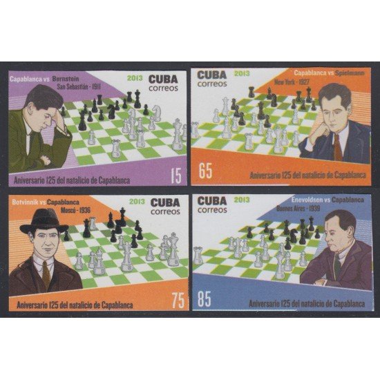 Cuba 5112/15 2013 José Raúl Capablanca Ajedrez Chess Sin Dentar MNH Cuba 5112/15 2013 José Raúl Capablanca Ajedrez Chess Sin Dentar MNH