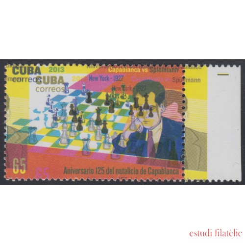 Cuba 5113 2013 José Raúl Capablanca Ajedrez Chess Variedad Color Desplazado MNH