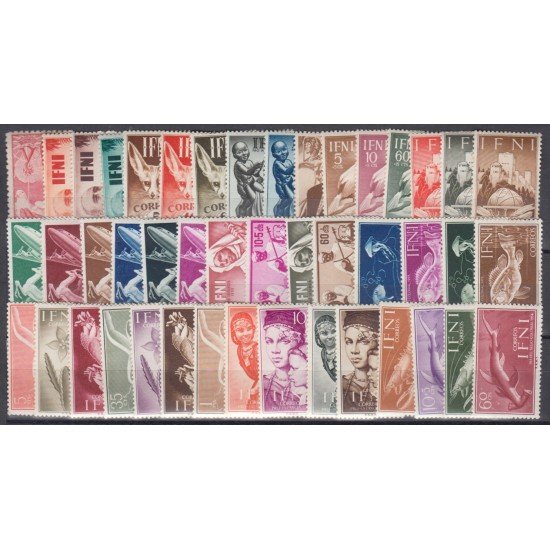 Ifni  1951 - 1954 Colección completa MH Sombras