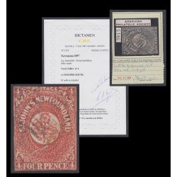 Terranova Newfoundland Yvert 4 SC 2 1857 Flores Heráldicas Dict + Cert Usado Terranova Newfoundland Yvert 4 SC 2 1857 Flores Heráldicas Dict + Cert Usado