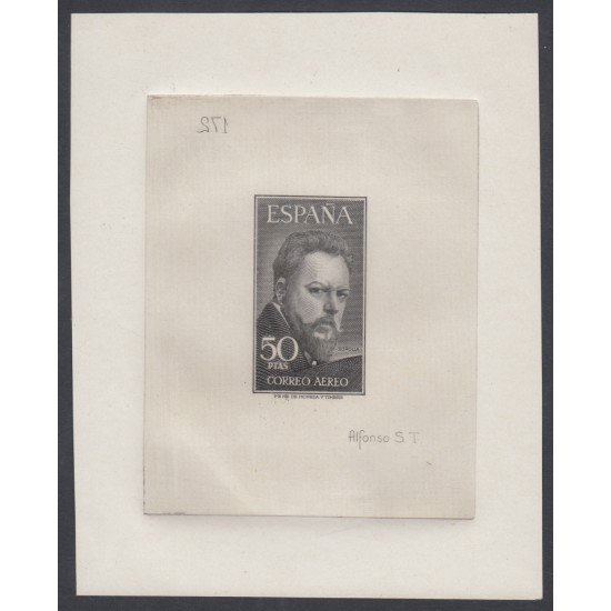 España Spain 1125 P 1953 Sorolla Prueba de Punzón Negro Firma Alfonso Sanchez Toda España Spain 1125 P 1953 Sorolla Prueba de Punzón Negro Firma Alfonso Sanchez Toda