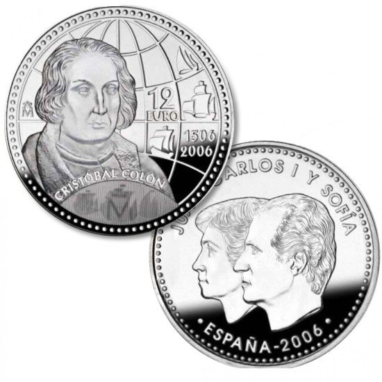 España Spain 2006 12 euros V Centenario de la muerte de Cristóbal Colón Plata Ag España Spain 2006 12 euros V Centenario de la muerte de Cristóbal Colón Plata Ag