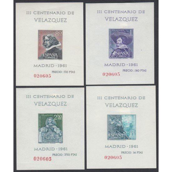 España Spain 1344/47 1961 Velazquez MNH Mismo número España Spain 1344/47 1961 Velazquez MNH Mismo número