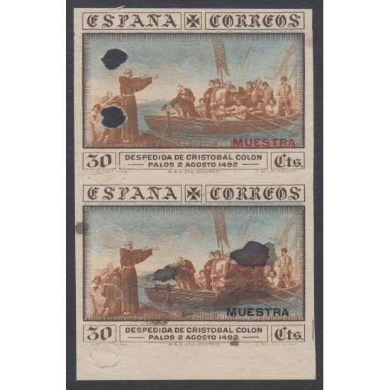 España Spain Variedad 540MTbas 1930 Colon Columbus Pareja Sin Dentar Sobrecarga España Spain Variedad 540MTbas 1930 Colon Columbus Pareja Sin Dentar Sobrecarga