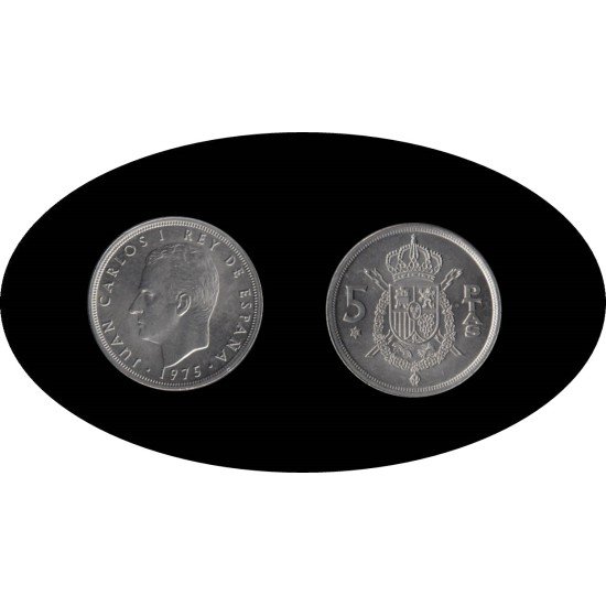 España Juan Carlos 5 Pesetas JC 1975 *(19-76) España Juan Carlos 5 Pesetas JC 1975 *(19-76)