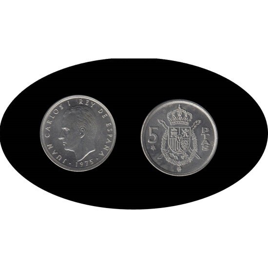 España Juan Carlos 5 Pesetas JC 1975 *(19-78) España Juan Carlos 5 Pesetas JC 1975 *(19-78)