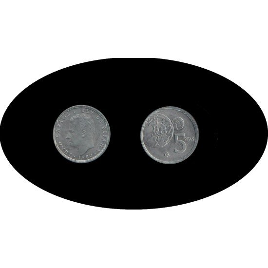 España Juan Carlos 5 Pesetas JC 1980 *(19-80) España Juan Carlos 5 Pesetas JC 1980 *(19-80)