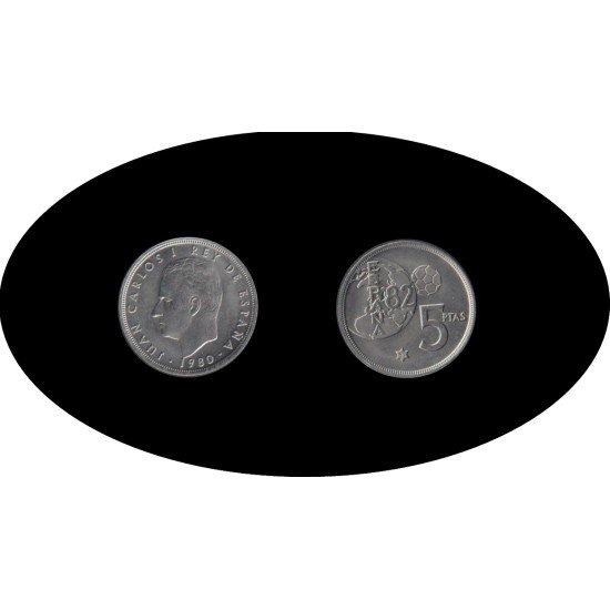 España Juan Carlos 5 Pesetas JC 1980 *(19-82) España Juan Carlos 5 Pesetas JC 1980 *(19-82)
