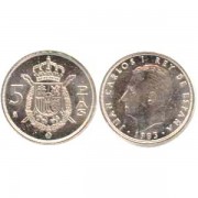 España Juan Carlos 5 Pesetas JC 1989 Madrid