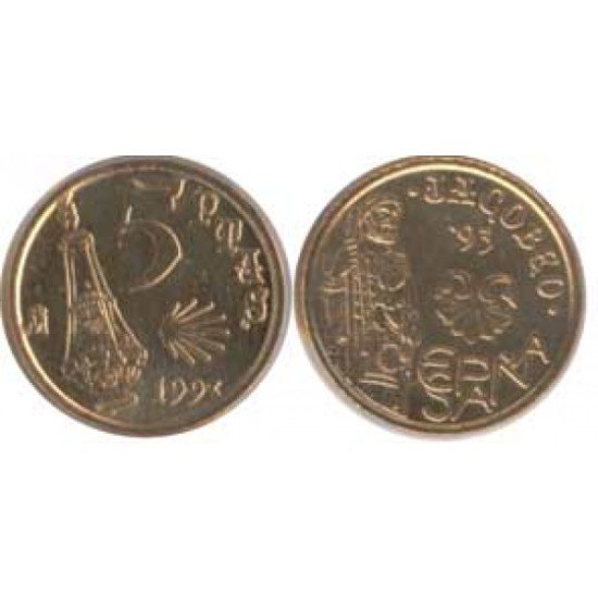 España Juan Carlos 5 Pesetas JC 1993 Madrid