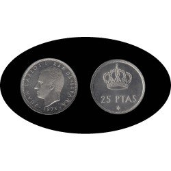 España Juan Carlos  25 Pesetas JC 1975 *(19-77)