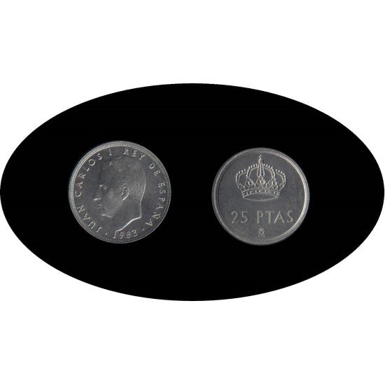 España Juan Carlos 25 Pesetas JC 1983 Madrid
