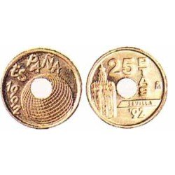 España Juan Carlos 25 Pesetas JC 1992 Madrid