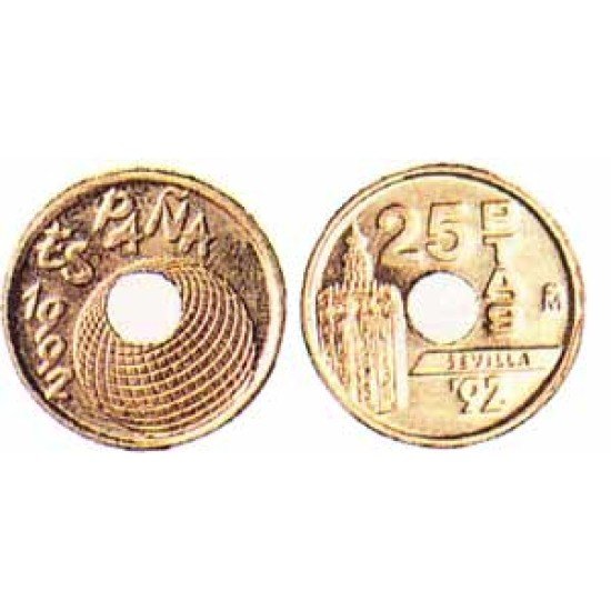 España Juan Carlos 25 Pesetas JC 1992 Madrid
