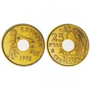 España Juan Carlos 25 Pesetas JC 1998 Madrid