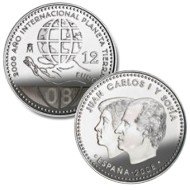 España Spain 2008 12 euros Año Internacional del Planeta Tierra Plata Ag