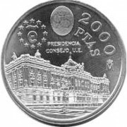 España Juan Carlos 2000 Pesetas 1995 de plata Presidencia