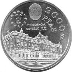 España Juan Carlos 2000 Pesetas 1995 de plata Presidencia