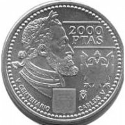 España Juan Carlos 2000 pesetas 2000 de plata  Carlos V