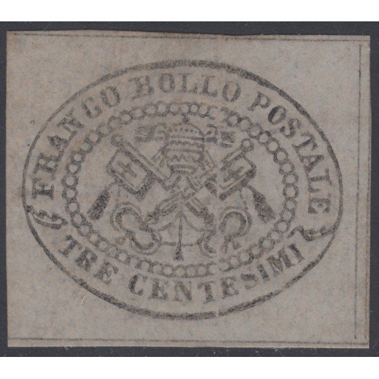 Italia Estados Pontificios 13 1867 Escudo de Armas Marquilla Roig MH Italia Estados Pontificios 13 1867 Escudo de Armas Marquilla Roig MH