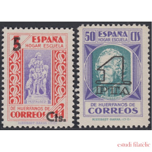 España Spain Beneficencia Huérfanos Correos 27/28 1938 Pedagogos MH
