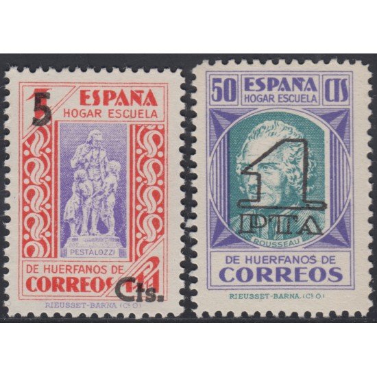 España Spain Beneficencia Huérfanos Correos 27/28 1938 Pedagogos MH España Spain Beneficencia Huérfanos Correos 27/28 1938 Pedagogos MH