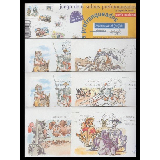 España Spain Sobres Oficiales 1/24 1999 Escenas del Quijote Circulado España Spain Sobres Oficiales 1/24 1999 Escenas del Quijote Circulado