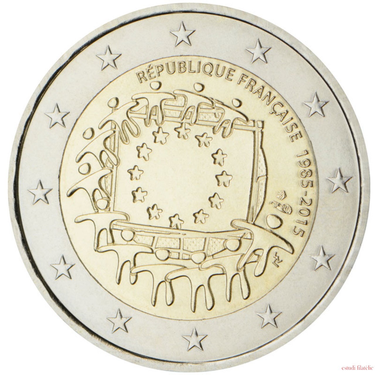 Francia 2 euros conmemorativos 2015 XXX Aniv. de La Bandera Europea Francia 2 euros conmemorativos 2015 XXX Aniv. de La Bandera Europea