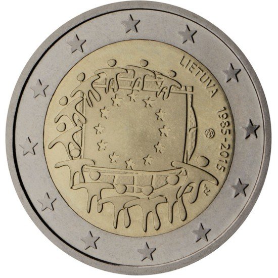 Lituania 2015 2 € euros conmemorativos XXX Aniversario bandera Lituania 2015 2 € euros conmemorativos XXX Aniversario bandera