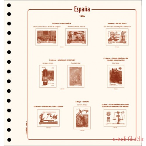 Hojas sellos España Cultural Filober 1952 montadas