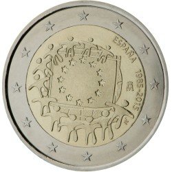 España 2015 2 € euros conmemorativos XXX Aniversario bandera España 2015 2 € euros conmemorativos XXX Aniversario bandera