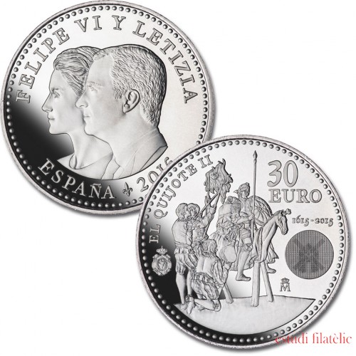 España 2015  30 Euros de plata IV Centenario de El Quijote 