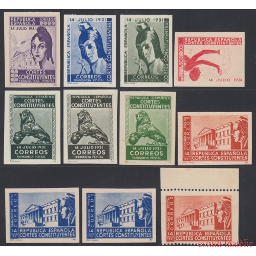 España Franquicias Variedad 19/22 Pruebas de Color 1931 Cortes Constituyentes