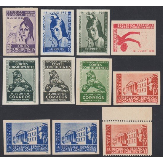 España Franquicias Variedad 19/22 Pruebas de Color 1931 Cortes Constituyentes España Franquicias Variedad 19/22 Pruebas de Color 1931 Cortes Constituyentes