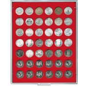Lindner 2105 Bandeja 29,5 mm para monedas con 42 hoyos redondos