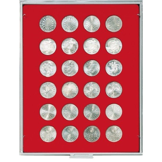 Lindner 2110 Bandeja 32,5 mm para monedas con 24 hoyos redondos