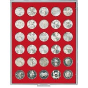 Lindner 2150 Bandeja 34 mm para monedas con 30 hoyos redondos